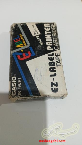 کاست برچسب پرینتر لیبل زن مشکی روی سفید9mm CASIO
