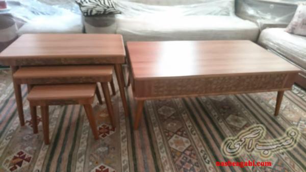 ناهارخورى ٦نفره با صندلیهاو میز وسط و پاعسلیها