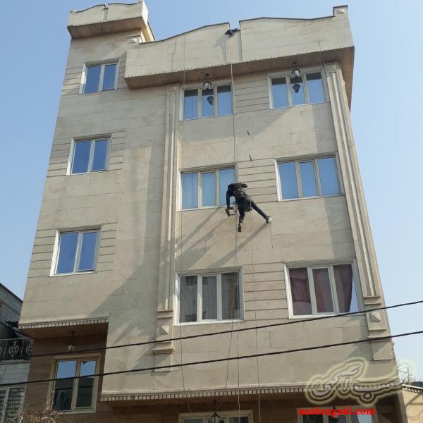 خدمات نمای ساختمان بدون داربست با استفاده از طناب در بجنورد
