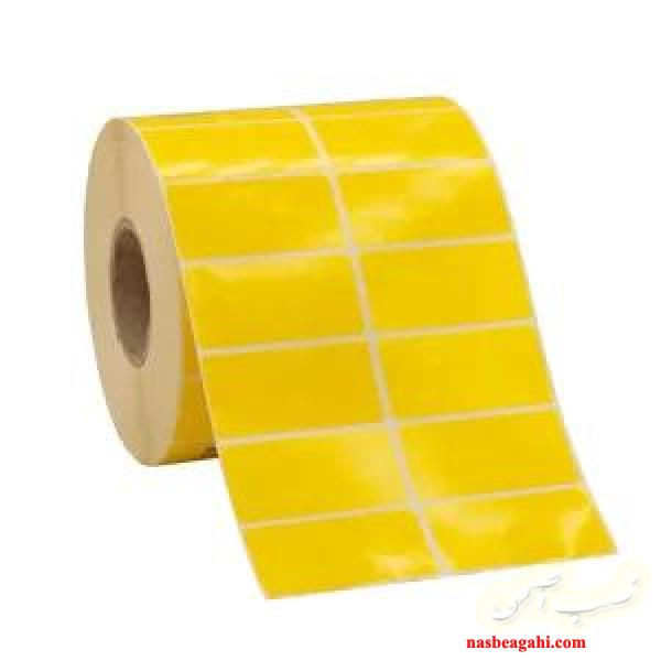 لیبل کاغذی 50 × 25 زرد دو ردیفه