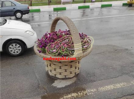 گلدان زیبای طرح سبد فایبرگلاس